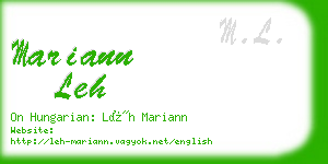 mariann leh business card